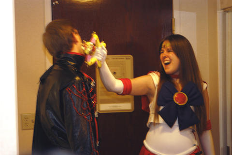 Sailor Mars smacking Jadeite