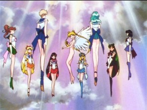 Sailor Senshi in the clouds