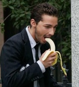Shia LaBeouf eating a banana