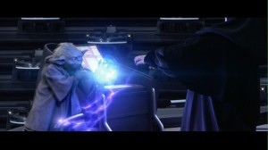 Yoda beating Siddious in Star Wars: Episode III: Revenge of the Sith