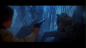 Luke meets Yoda in Star Wars: The Empire Strikes Back
