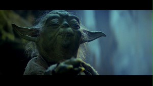 Yoda using the Force in Star Wars: The Empire Strikes Back