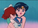 Naru sleeping on Sailor Mercury's back