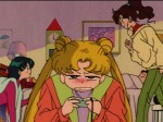 Usagi playing the Sailor V game on the Super Famicom