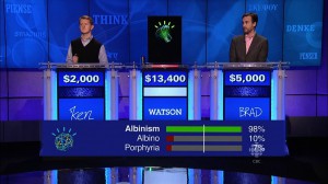 Watson rates his Jeopardy! answers and buzzes in if it passes a threshold