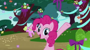Pinkie Pie can't contain her excitement at the thought of a Powet.tv My Little Pony news site!