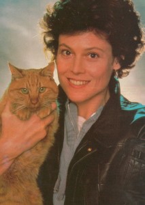 Alien starring Sigourney Weaver as Ripley and her male companion, Jonesy