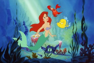 Ariel, The Little Mermaid with Sebastien and Flounder