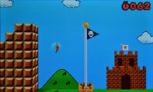 Super Mario 3D Land - A flag and castle inspired by Super Mario Bros.