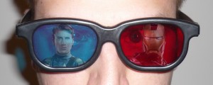 Avengers in Fake 3D with Chris Evans as Captain America and Robert Downey Junior as Iron Man