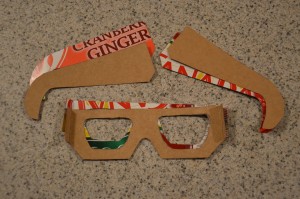 Make your own 2D to 3D glasses cut out cardboard shapes
