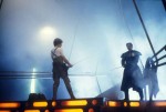 Mark Hamill and Bob Anderson on the set of The Empire Strikes Back