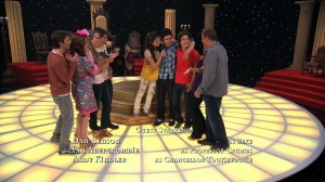 Wizards of Waverly Place - Who Will Be the Family Wizard? - Everyone is happy - Zeke, Harper, Juliette, Mason, Alex, Justin, Max, Theresa and Jerry