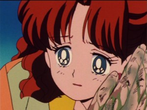 Sailor Moon episode 24 - Naru crying as Nephrite dies
