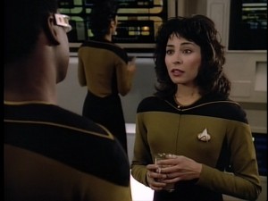 Lycia Naff as Ensign Sonya Gomez in Star Trek: The Next Generation