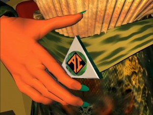 AndrAI's belt buckle from Reboot