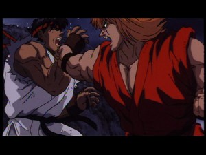 Street Fighter II: The Animated Movie - Ryu getting punched by Ken